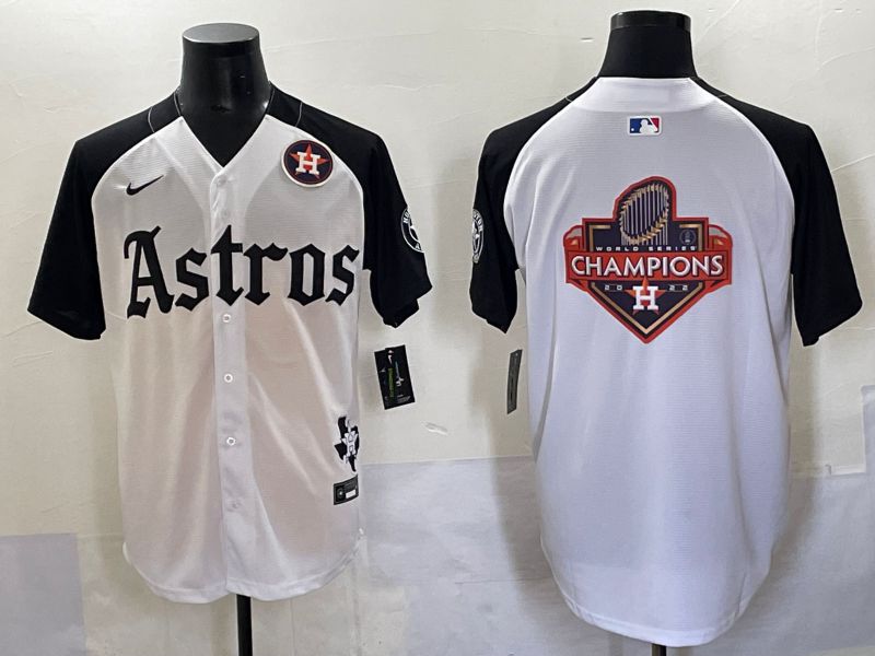 Men 2025 Houston Astros Blank White Black Five generations Joint Name Nike MLB Jersey style 26